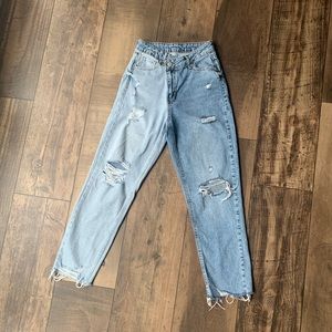 Two-toned Criss Cross Jeans